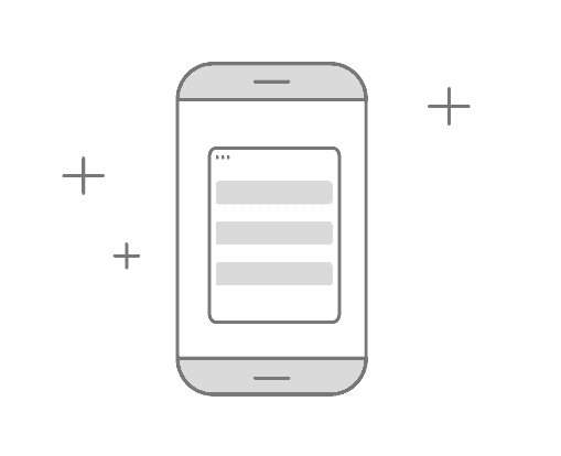 Icon Smartphone grau transparent mit Sternchen fuer die mobile Optimierung
